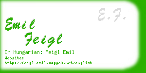 emil feigl business card